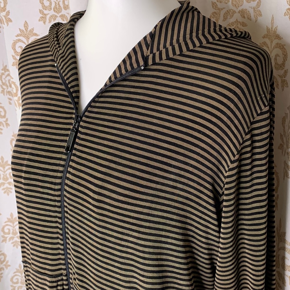 Chico’s slinky striped zip up hoodie M